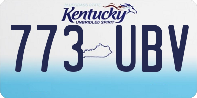 KY license plate 773UBV