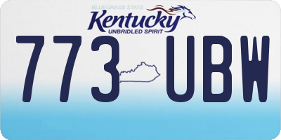 KY license plate 773UBW