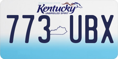 KY license plate 773UBX