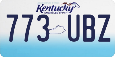 KY license plate 773UBZ