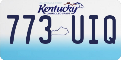 KY license plate 773UIQ