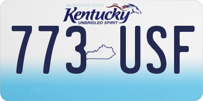 KY license plate 773USF