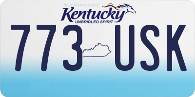 KY license plate 773USK