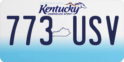 KY license plate 773USV