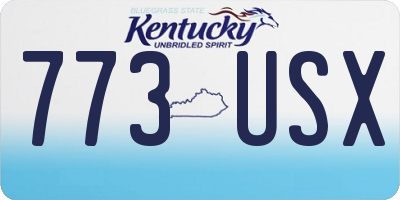 KY license plate 773USX