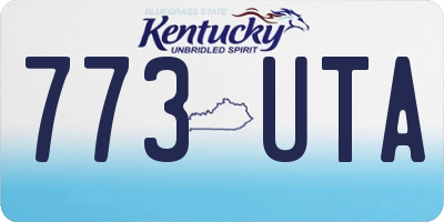 KY license plate 773UTA