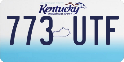 KY license plate 773UTF