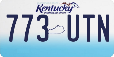 KY license plate 773UTN