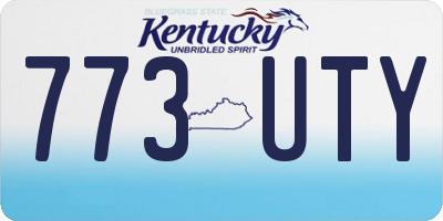 KY license plate 773UTY