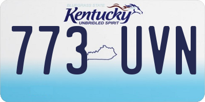 KY license plate 773UVN