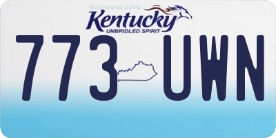 KY license plate 773UWN