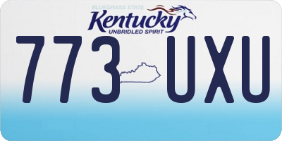 KY license plate 773UXU