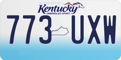 KY license plate 773UXW