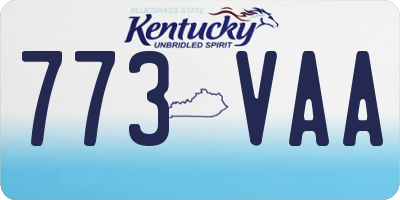 KY license plate 773VAA