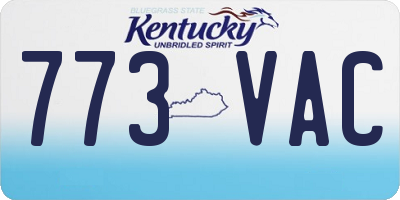 KY license plate 773VAC