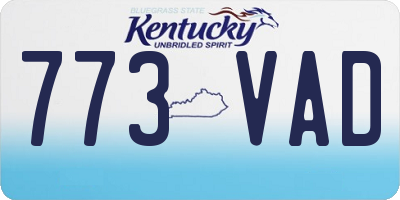 KY license plate 773VAD