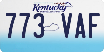 KY license plate 773VAF