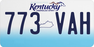 KY license plate 773VAH