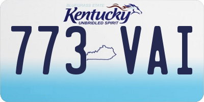 KY license plate 773VAI