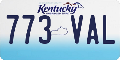 KY license plate 773VAL