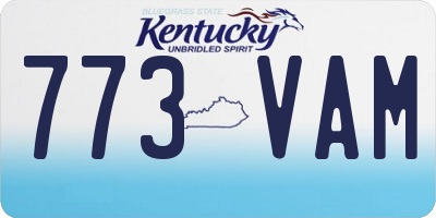 KY license plate 773VAM