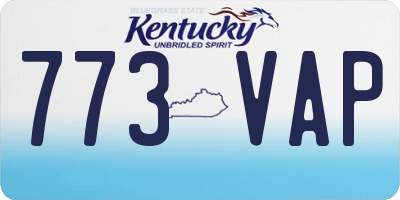 KY license plate 773VAP