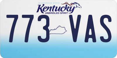 KY license plate 773VAS