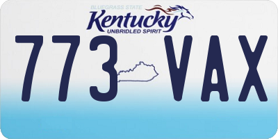 KY license plate 773VAX