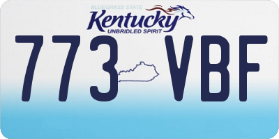 KY license plate 773VBF