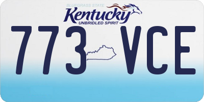 KY license plate 773VCE