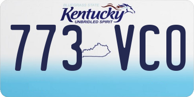 KY license plate 773VCO