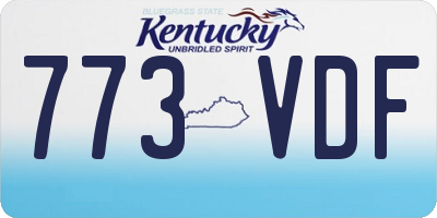 KY license plate 773VDF