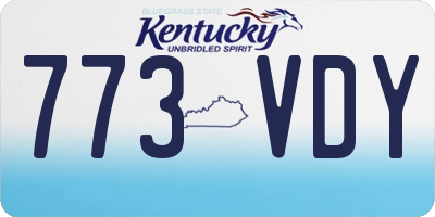 KY license plate 773VDY