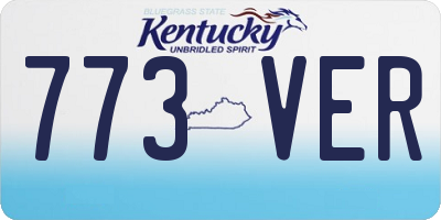 KY license plate 773VER