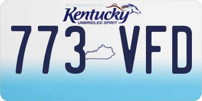 KY license plate 773VFD