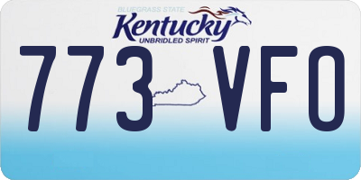 KY license plate 773VFO