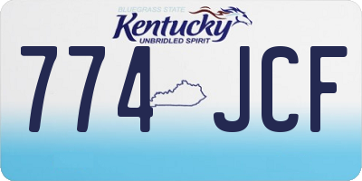 KY license plate 774JCF