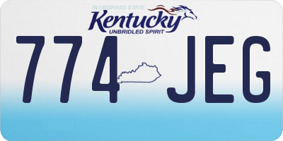 KY license plate 774JEG