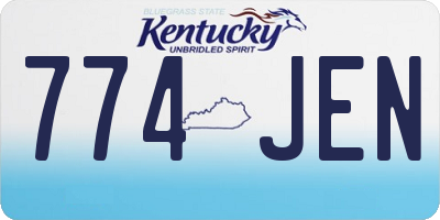 KY license plate 774JEN