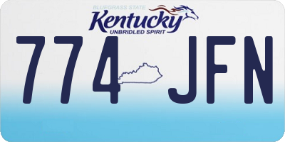 KY license plate 774JFN