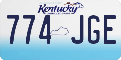 KY license plate 774JGE