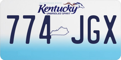 KY license plate 774JGX