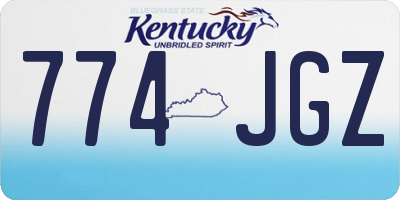 KY license plate 774JGZ