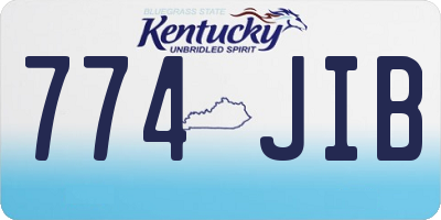 KY license plate 774JIB