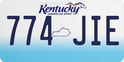 KY license plate 774JIE