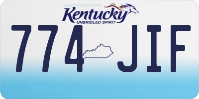 KY license plate 774JIF