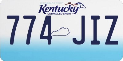 KY license plate 774JIZ