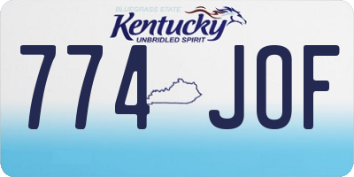 KY license plate 774JOF