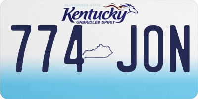 KY license plate 774JON