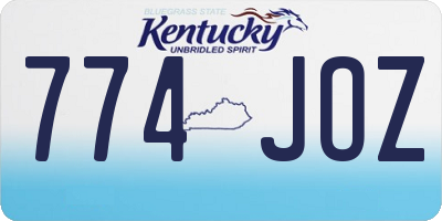 KY license plate 774JOZ